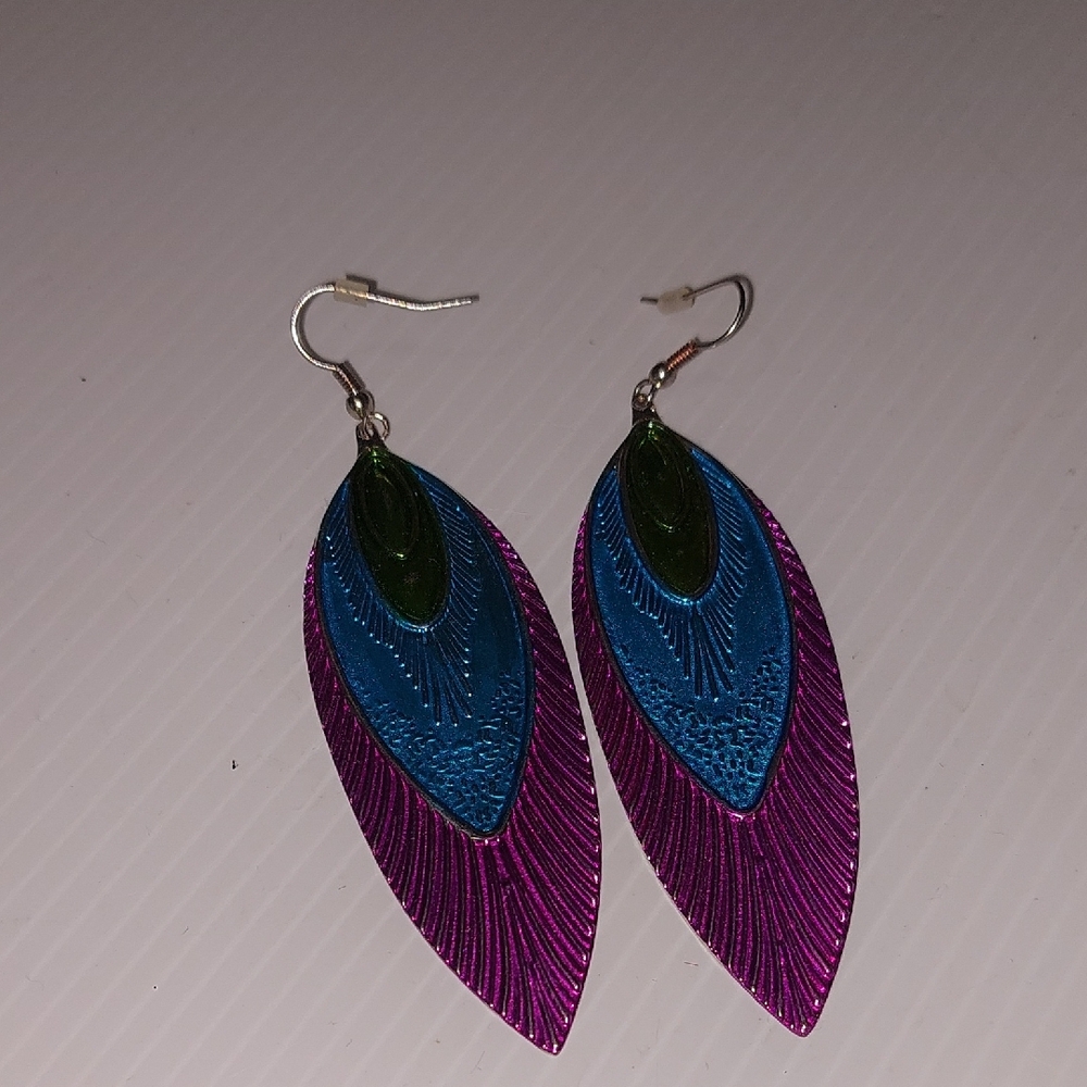 Colorful Leaf Drop Earrings.light Weight .